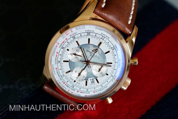 Breitling Transocean Unitime Chronograph 18k Rose Gold RB0510