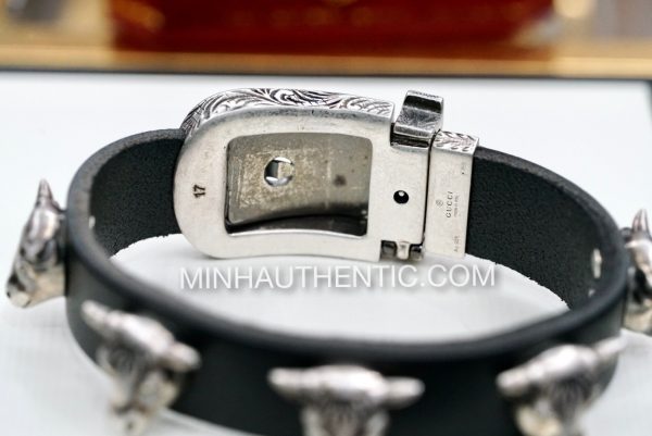 Gucci Anger Forest Sterling Silver/Leather Bracelet