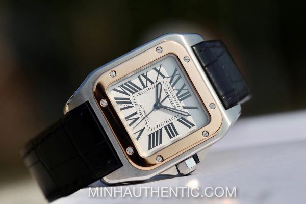 Cartier Santos 100 Medium 18k Rose Gold W20107X7