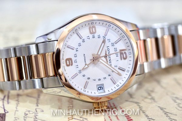 Longines Conquest Classic GMT 18k Rose Gold/Steel L2.799.5.76.7