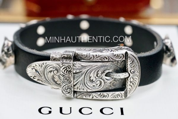 Gucci Anger Forest Sterling Silver/Leather Bracelet