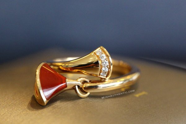 Bvlgari Diva's Dream Ring 18k Rose Gold/Diamond/Carnelian AN857404