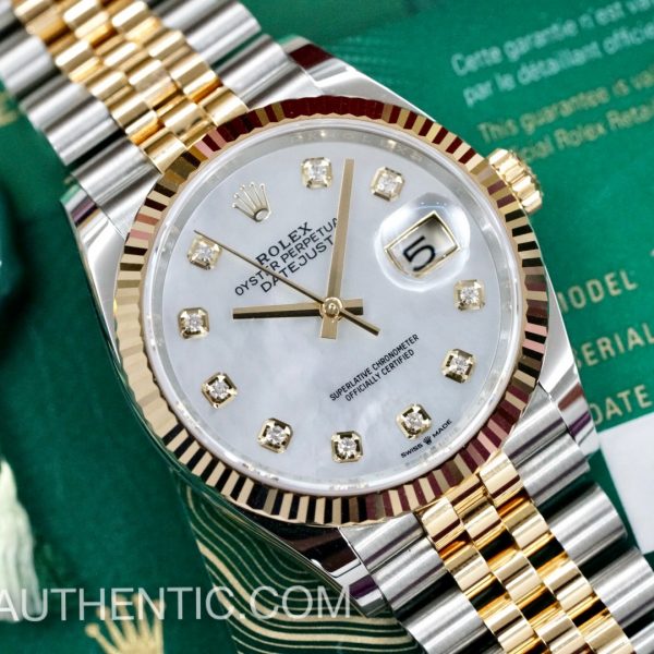 Rolex Datejust 36 18k Gold/Steel Diamond Mother of Pearl 126233