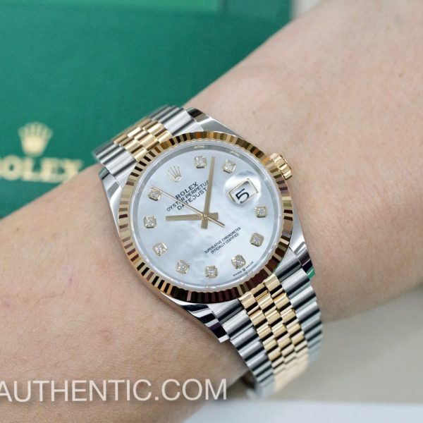 Rolex Datejust 36 18k Gold/Steel Diamond Mother of Pearl 126233
