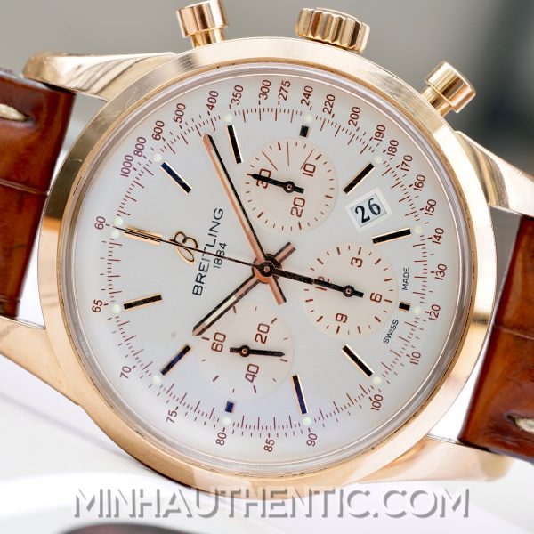 Breitling Transocean Automatic Chronograph 18k Rose Gold RB015212/G738-739P