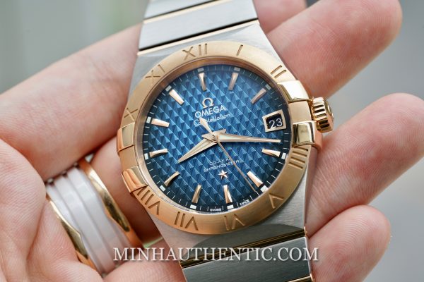 Omega Constellation Blue Rose Gold 123.20.38.21.03.001