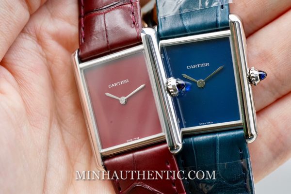 Cartier Tank Must Large Burgundy & blue