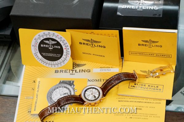 Breitling Montbrillant Olympus Automatic 1461 Chronograph 18k Rose Gold Limited Edition R19350
