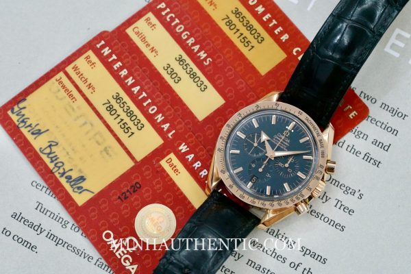 Omega Speedmaster Broad Arrow Blue Rose Gold 3653.80.33