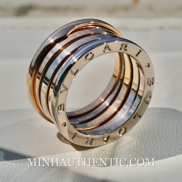 Bvlgari B.Zero1 4-band Rose/White Gold Ring