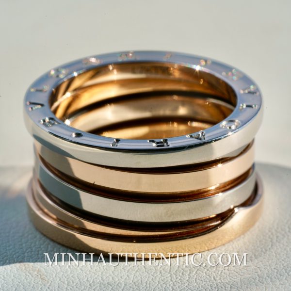 Bvlgari B.Zero1 4-band Rose/White Gold Ring