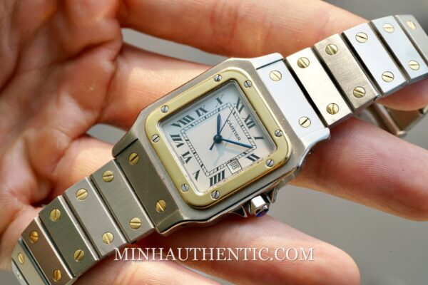 Cartier Santos Carree Automatic Gold Steel 2961