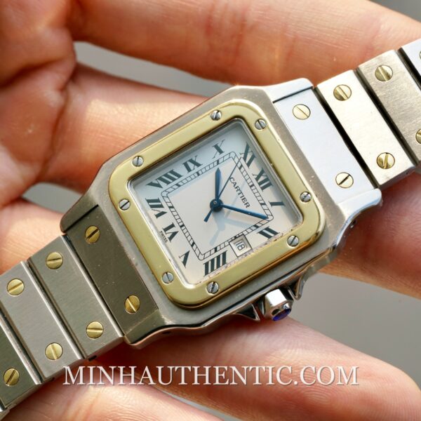 Cartier Santos Carree Automatic Gold Steel 2961