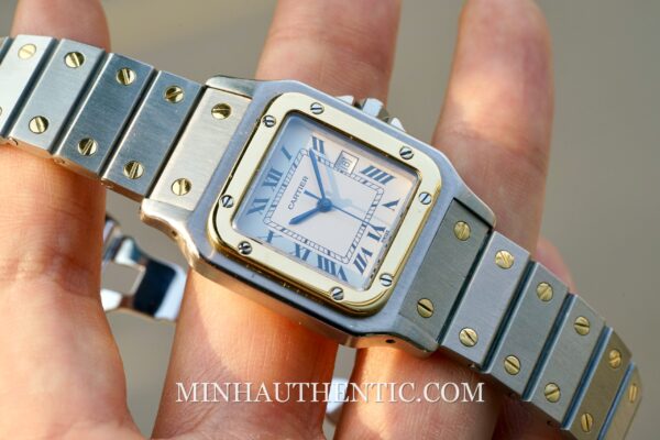 Cartier Santos Carree Automatic Gold Steel 2961