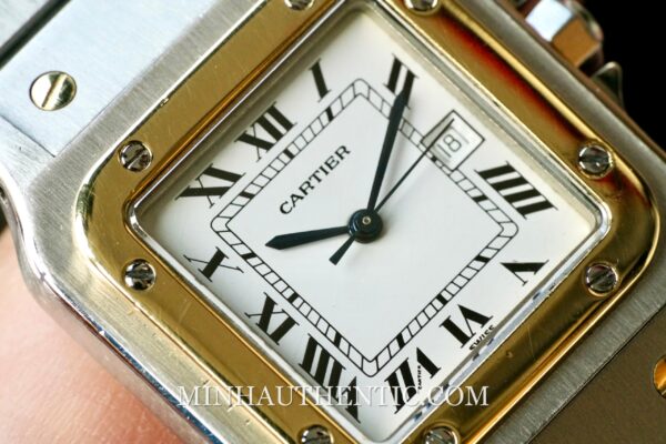 Cartier Santos Carree Gold Steel 2961 - Hình ảnh 6