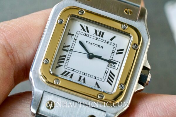 Cartier Santos Carree Gold Steel 2961 - Hình ảnh 9