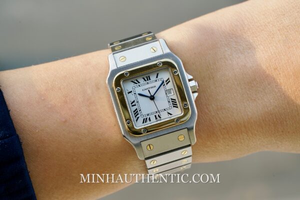 Cartier Santos Carree Gold Steel 2961 - Hình ảnh 10