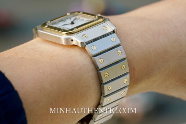 Cartier Santos Carree Gold Steel 2961 - Hình ảnh 11