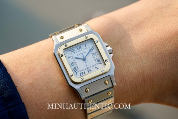 Cartier Santos Carree Automatic Gold Steel 2961