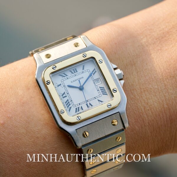 Cartier Santos Carree Automatic Gold Steel 2961