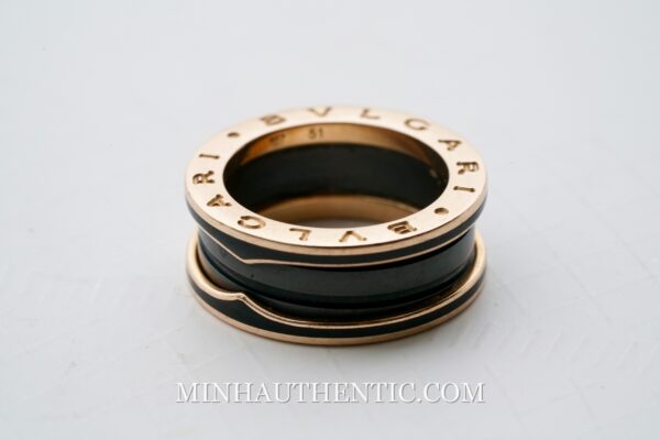 Bvlgari B.zero1 2-band Ring 18k Rose Gold/Black Ceramic