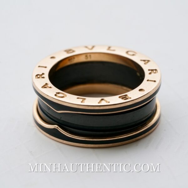 Bvlgari B.zero1 2-band Ring 18k Rose Gold/Black Ceramic