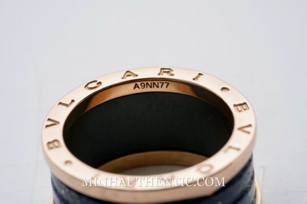 Bvlgari B.zero1 Rose Gold Blue Marble Ring - Hình ảnh 4