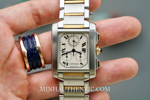 Cartier Tank Francaise Chronoflex Steel Gold W51004Q4