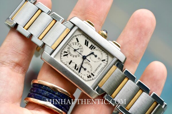 Cartier Tank Francaise Chronoflex Steel Gold W51004Q4