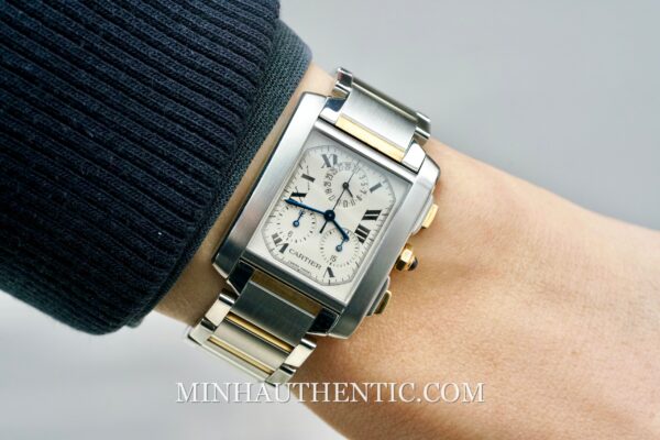 Cartier Tank Francaise Chronoflex Steel Gold W51004Q4