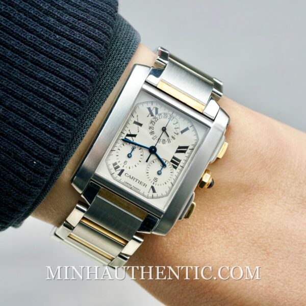 Cartier Tank Francaise Chronoflex Steel Gold W51004Q4