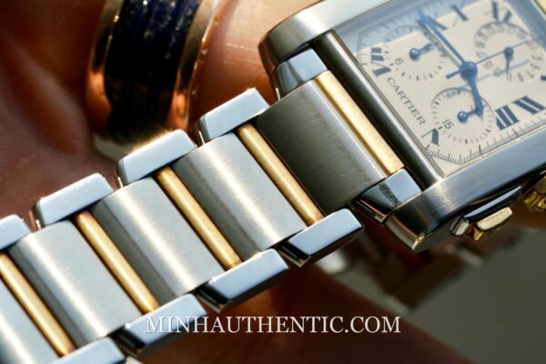 Cartier Tank Francaise Chronoflex Steel Gold W51004Q4 - Hình ảnh 11