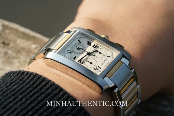 Cartier Tank Francaise Chronoflex Steel Gold W51004Q4 - Hình ảnh 12