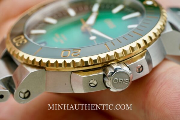 Oris Aquis Date Calibre 400 Green Gold Steel 01 400 7769 6357-07 8 22 09PEB
