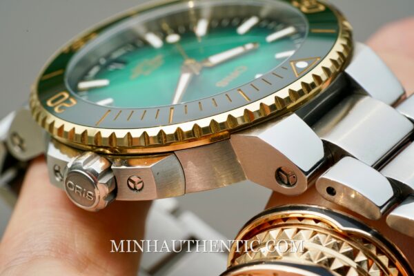 Oris Aquis Date Calibre 400 Green Gold Steel 01 400 7769 6357-07 8 22 09PEB - Hình ảnh 12