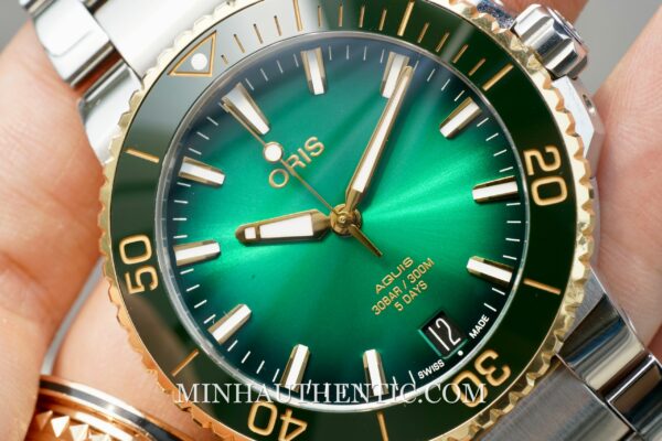 Oris Aquis Date Calibre 400 Green Gold Steel 01 400 7769 6357-07 8 22 09PEB - Hình ảnh 13