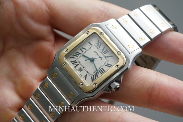 Cartier Santos Galbee quartz Gold Steel W20011C4 (1566) - Hình ảnh 3