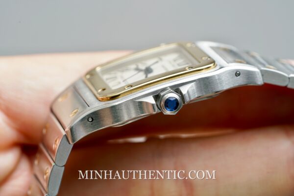 Cartier Santos Galbee quartz Gold Steel W20011C4 (1566) - Hình ảnh 4