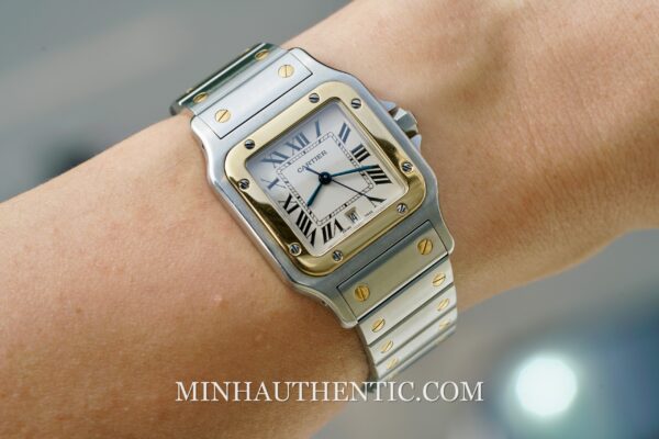 Cartier Santos Galbee quartz Gold Steel W20011C4 (1566)