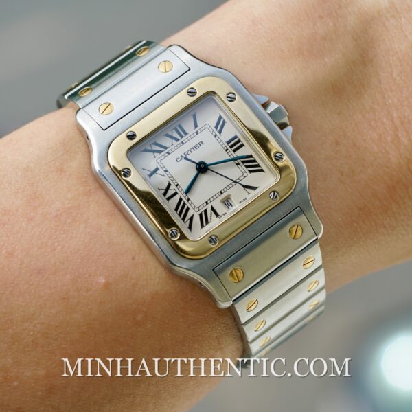 Cartier Santos Galbee quartz Gold Steel W20011C4 (1566)