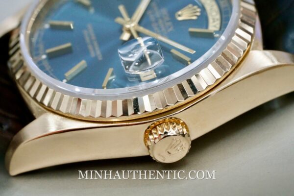 Rolex Day Date Blue Yellow Gold 18038  - Hình ảnh 2