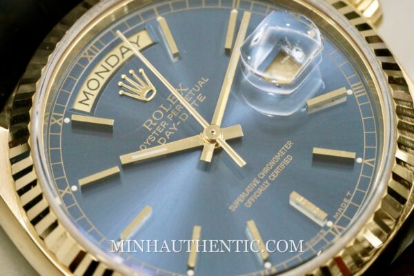 Rolex Day Date Blue Yellow Gold 18038  - Hình ảnh 3