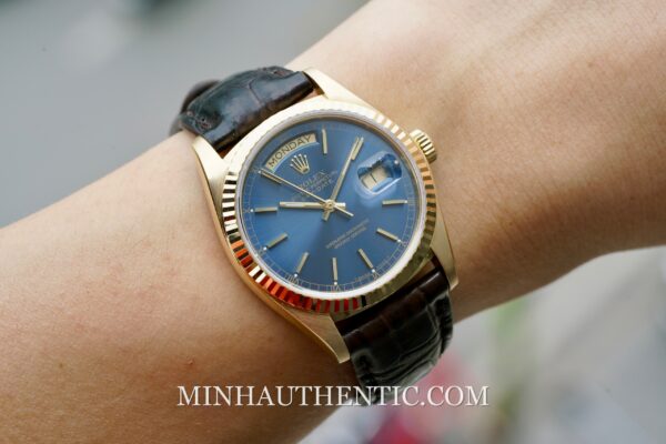 Rolex Day Date Blue Yellow Gold 18038