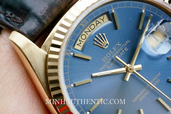 Rolex Day Date Blue Yellow Gold 18038