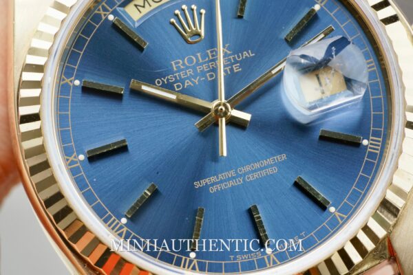 Rolex Day Date Blue Yellow Gold 18038  - Hình ảnh 12
