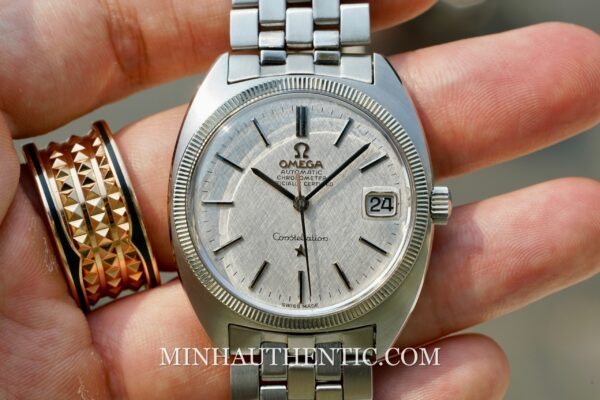 Omega Constellation C-shape Steel Linen dial 168.027