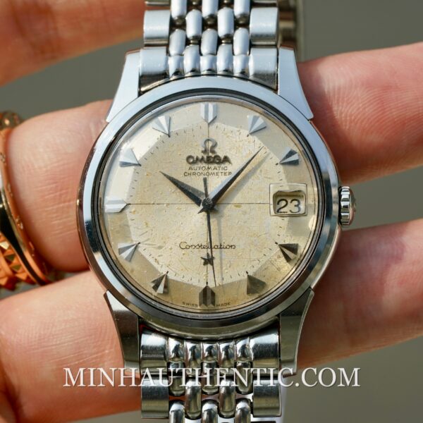 Omega Constellation Pie Pan Arrowhead Steel 14393 61 SC
