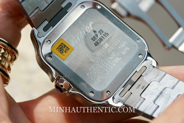 Cartier Santos Medium Diamond 18k Gold Steel W3SA0007 - Hình ảnh 10