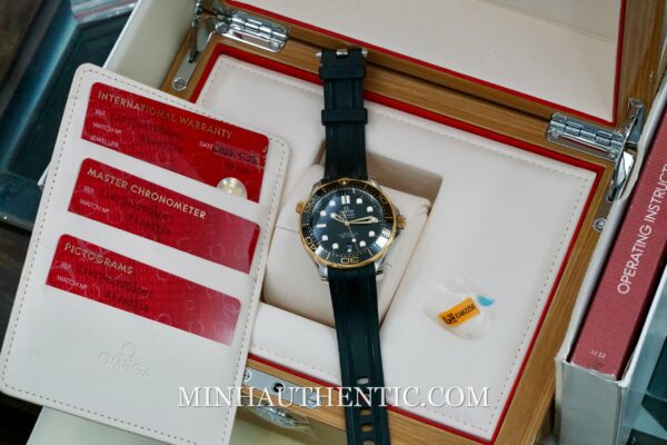 Omega Seamaster Diver 300m Yellow Gold Steel Rubber 210.22.42.20.01.001 - Ảnh 12