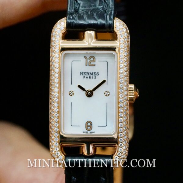 Hermes Nantucket Small Diamond Rose Gold W044193WW00